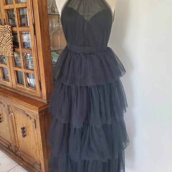 Petal & Pup Black Tiered Maxi Dress - Picture 3 of 10